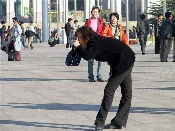 滑稽的照相姿势