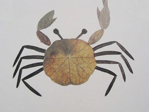 树叶贴画